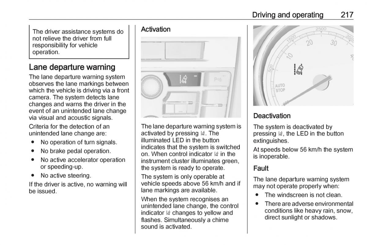 Opel Astra K V 5 owners manual / page 219