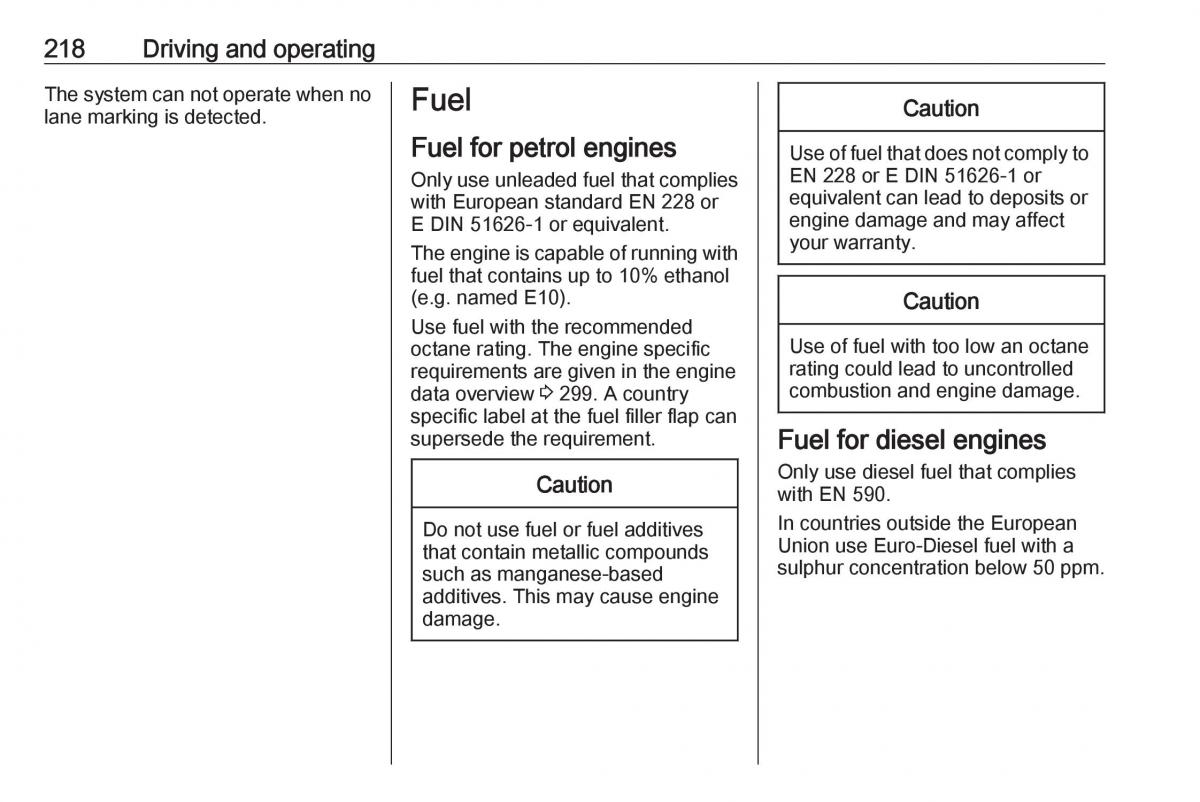 Opel Astra K V 5 owners manual / page 220