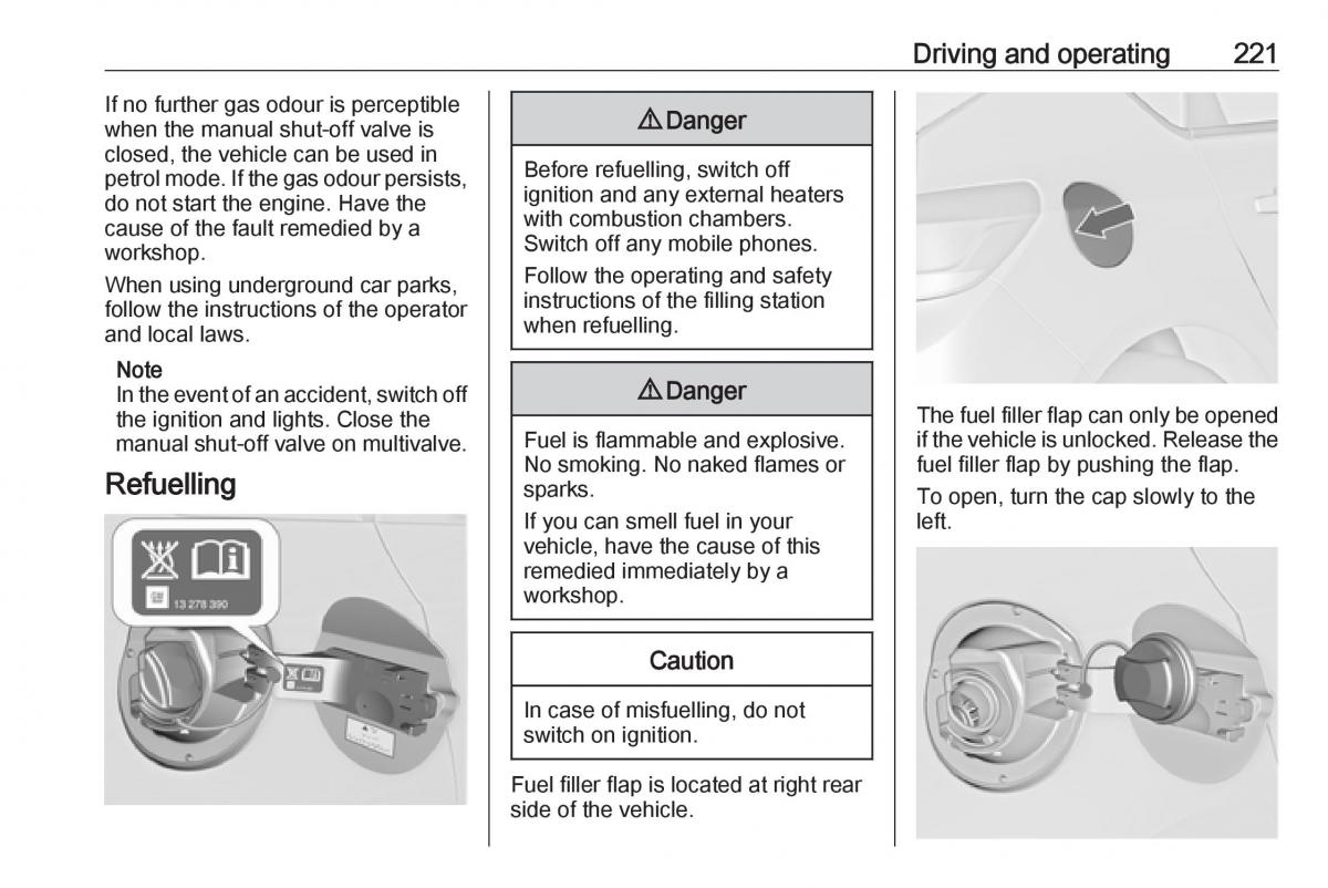 Opel Astra K V 5 owners manual / page 223