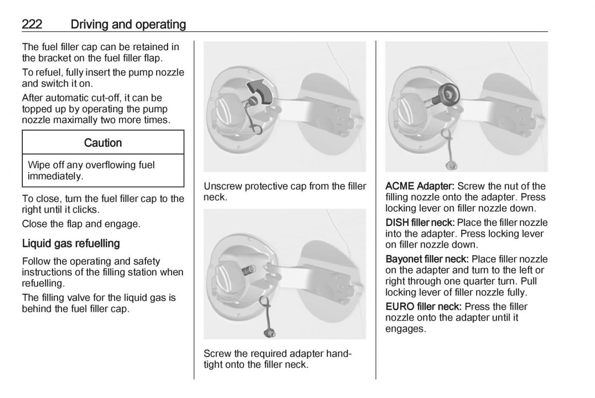 Opel Astra K V 5 owners manual / page 224