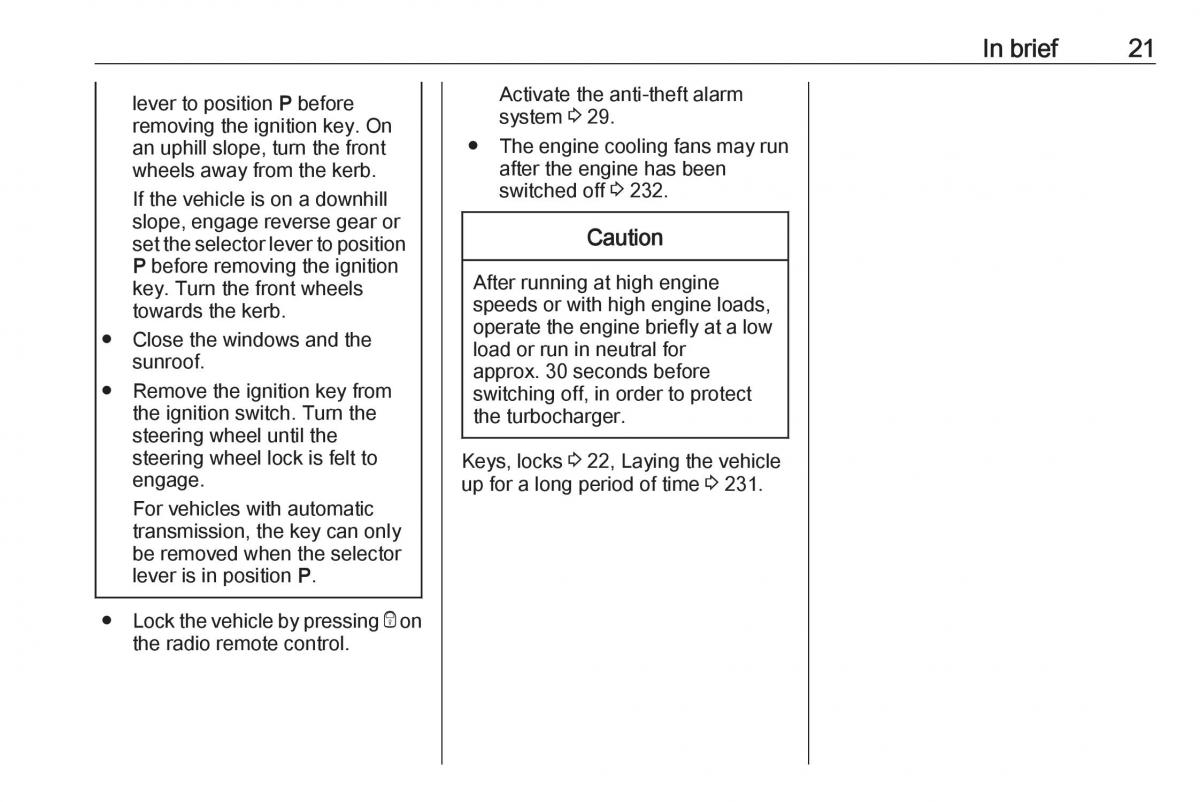 Opel Astra K V 5 owners manual / page 23