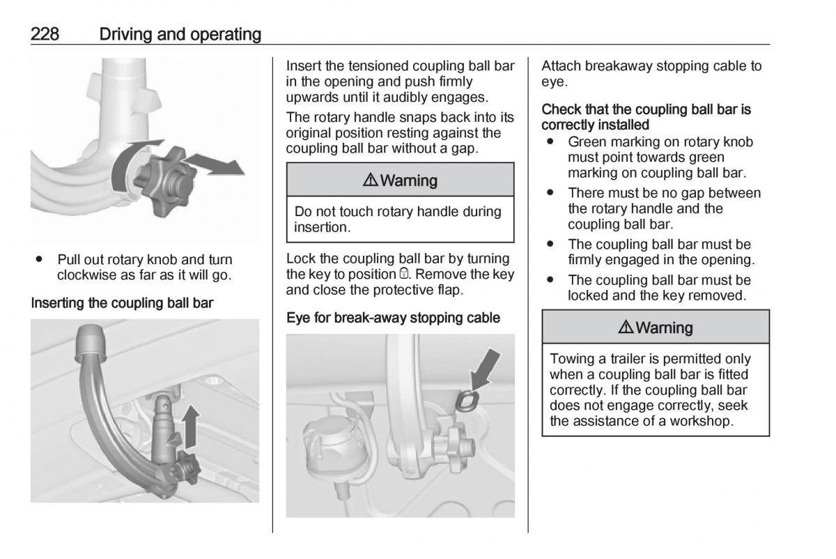 Opel Astra K V 5 owners manual / page 230