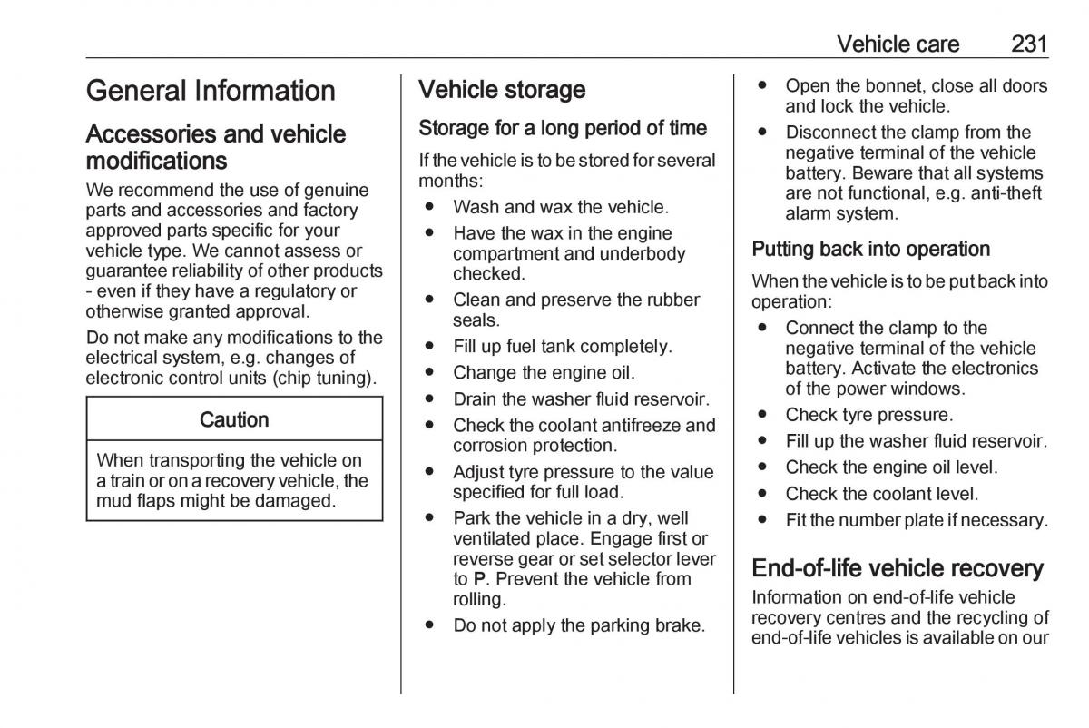 Opel Astra K V 5 owners manual / page 233