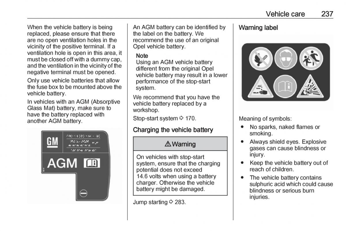 Opel Astra K V 5 owners manual / page 239