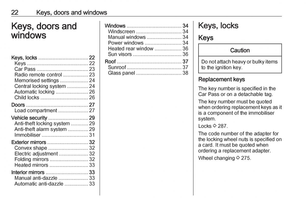 Opel Astra K V 5 owners manual / page 24