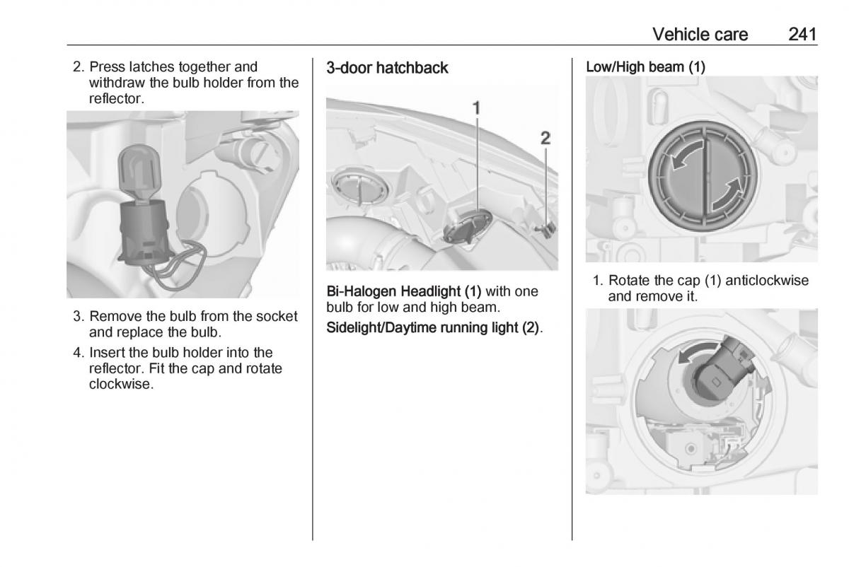 Opel Astra K V 5 owners manual / page 243