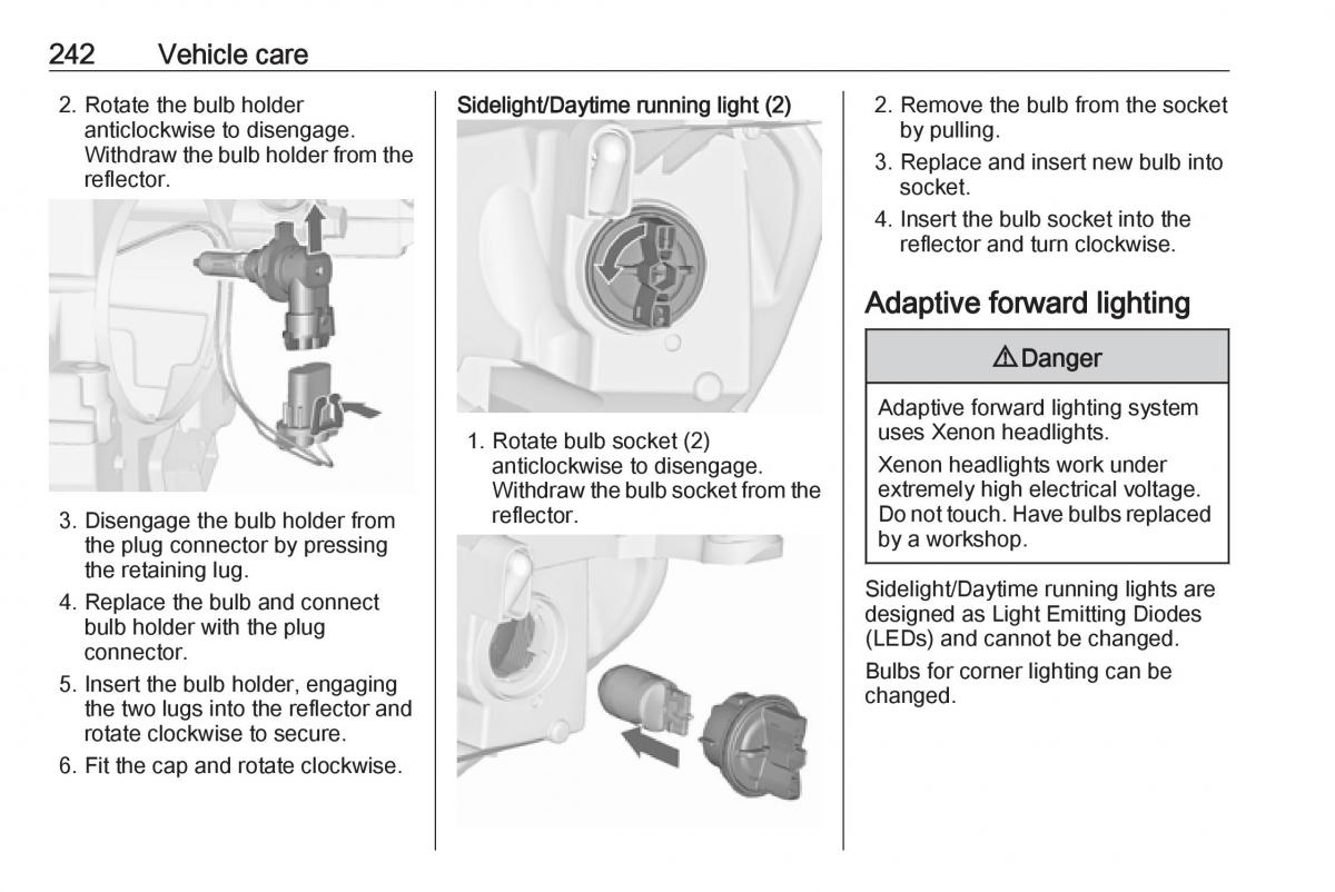 Opel Astra K V 5 owners manual / page 244