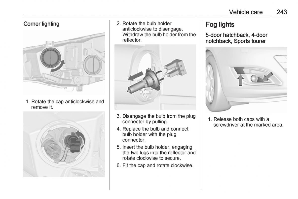 Opel Astra K V 5 owners manual / page 245