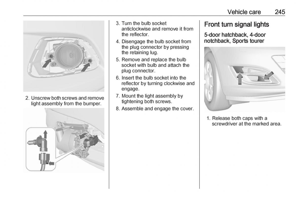 Opel Astra K V 5 owners manual / page 247