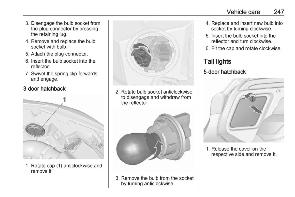 Opel Astra K V 5 owners manual / page 249