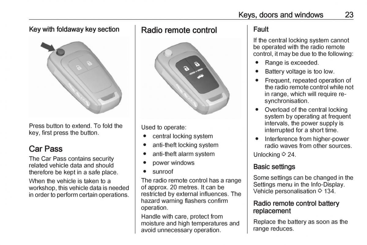 Opel Astra K V 5 owners manual / page 25