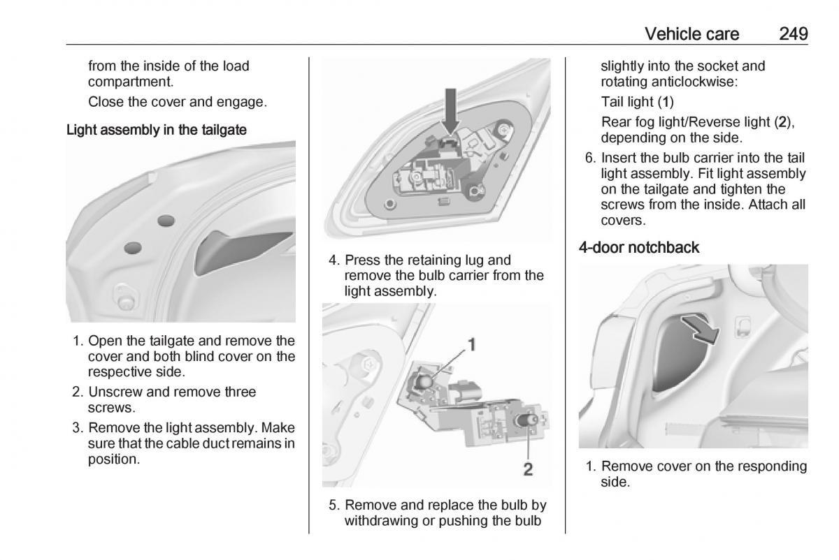 Opel Astra K V 5 owners manual / page 251