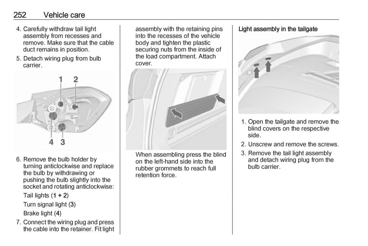 Opel Astra K V 5 owners manual / page 254