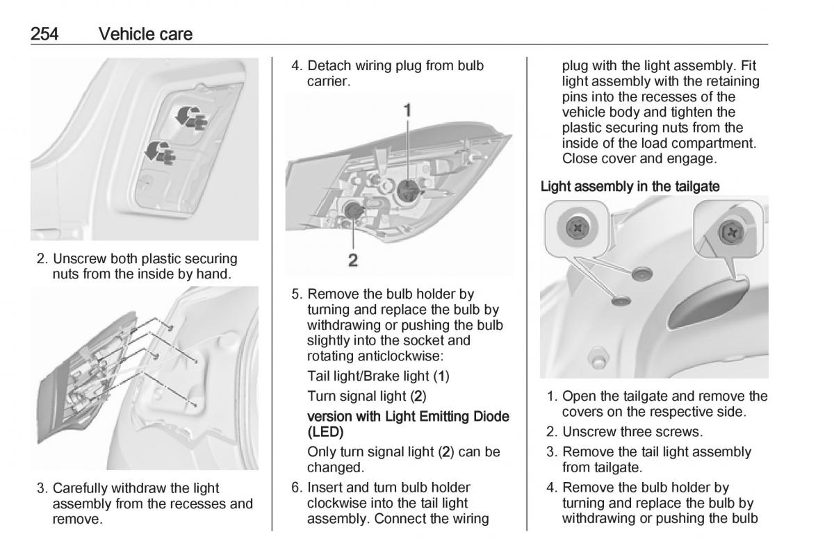 Opel Astra K V 5 owners manual / page 256