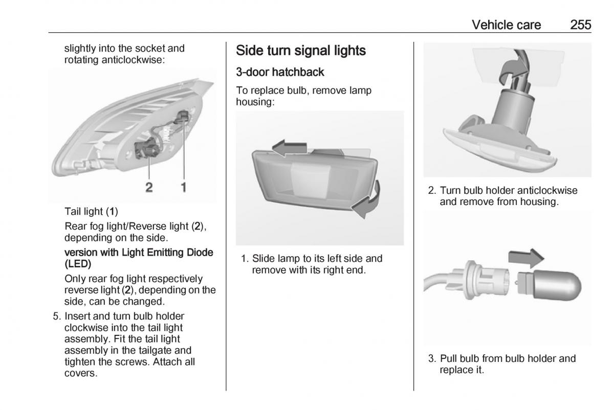 Opel Astra K V 5 owners manual / page 257