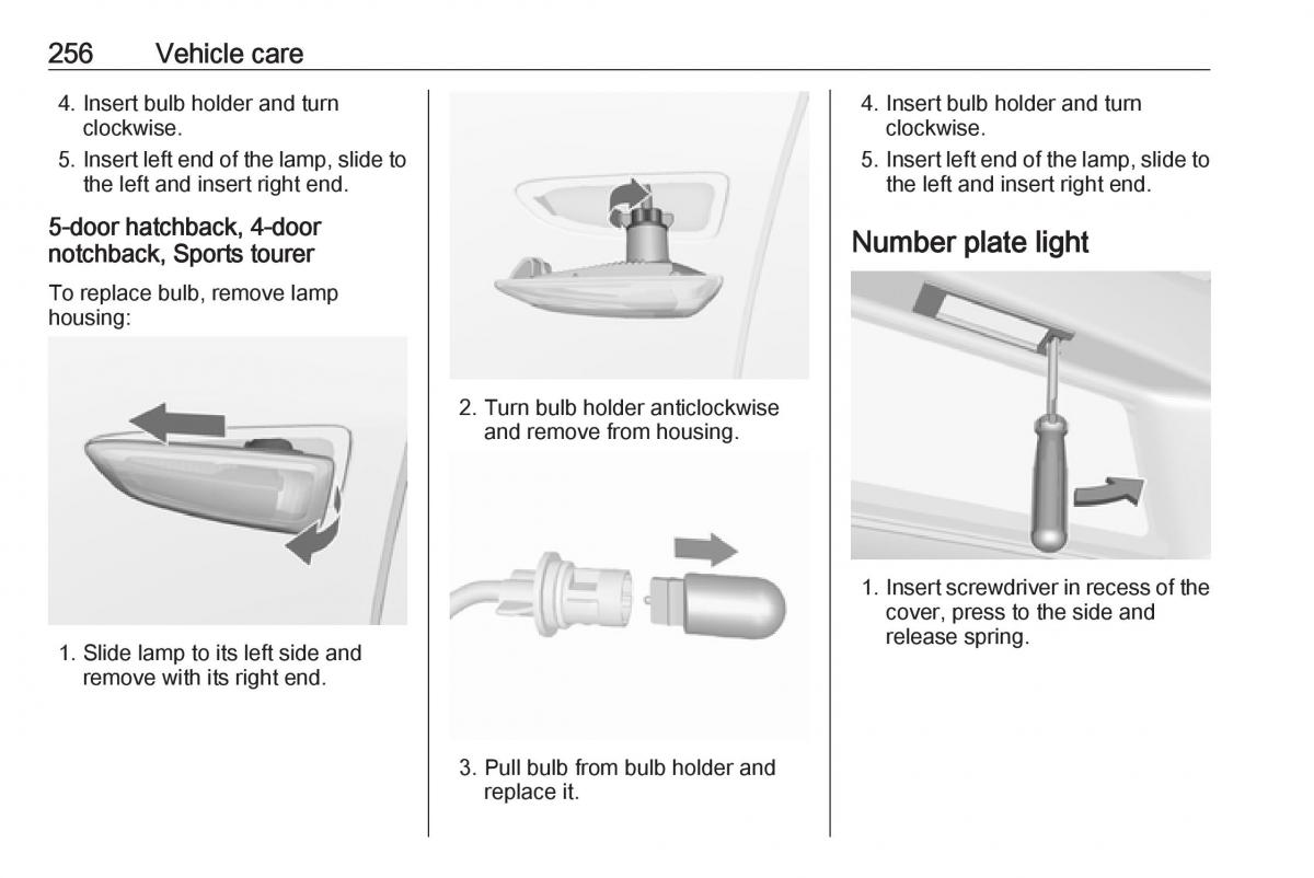 Opel Astra K V 5 owners manual / page 258