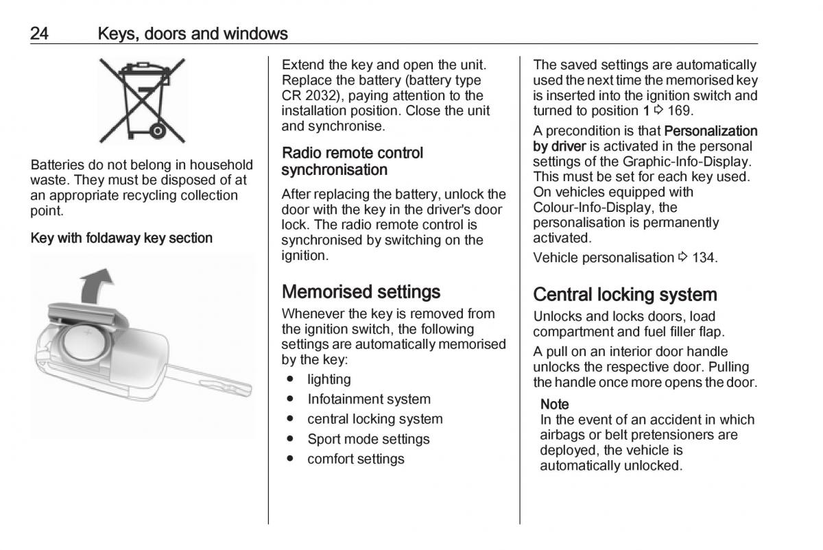 Opel Astra K V 5 owners manual / page 26