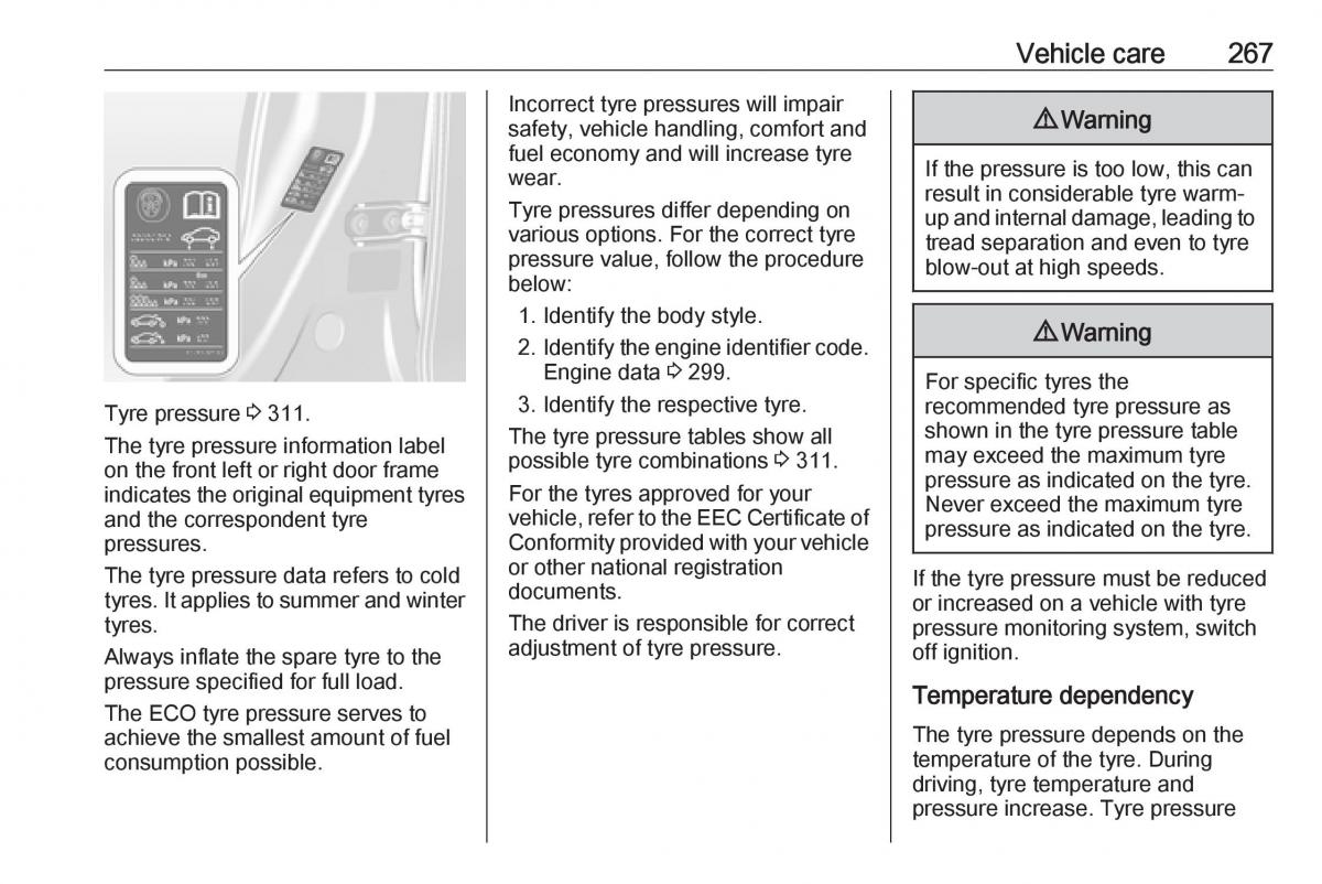 Opel Astra K V 5 owners manual / page 269