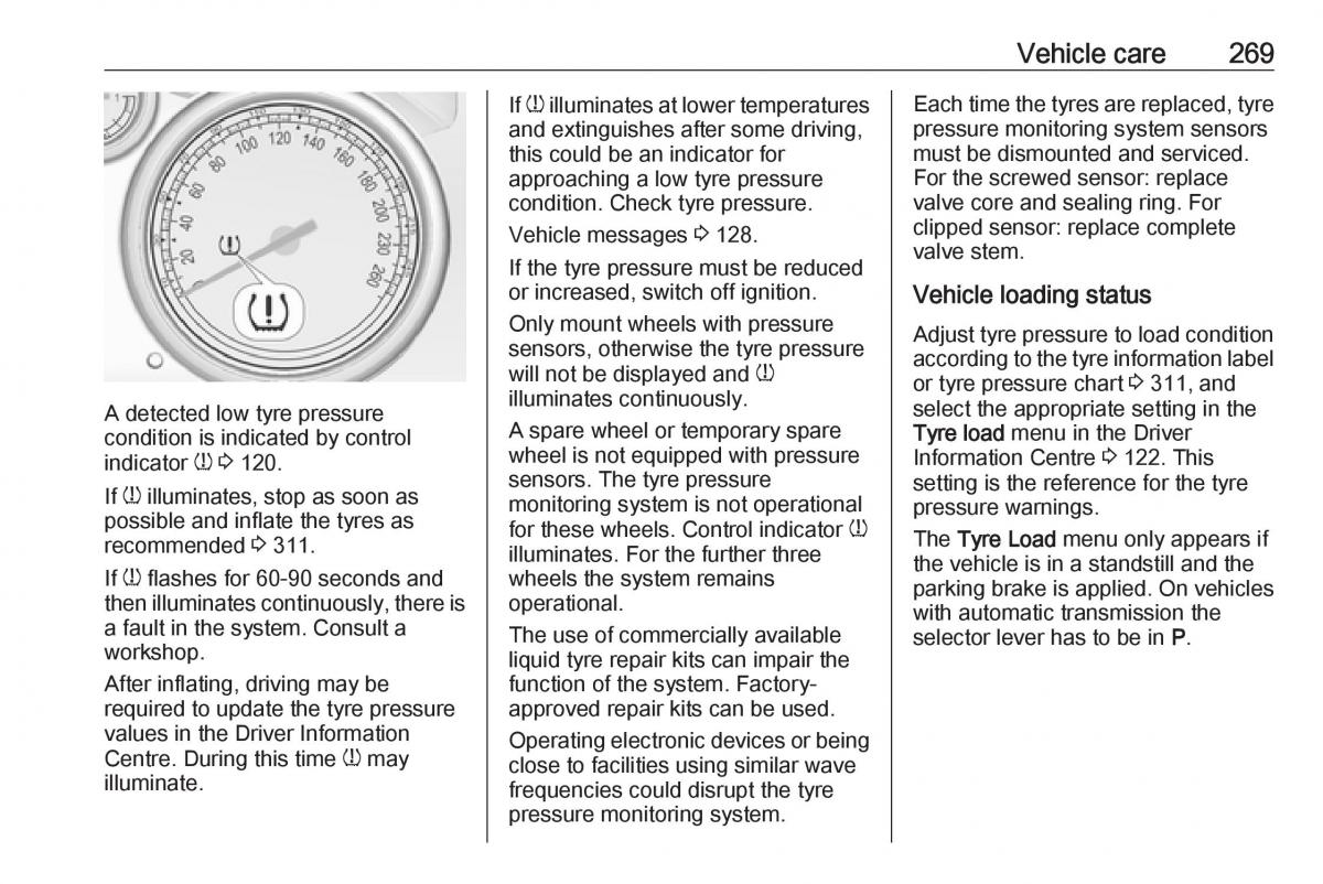 Opel Astra K V 5 owners manual / page 271