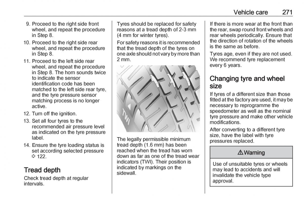 Opel Astra K V 5 owners manual / page 273