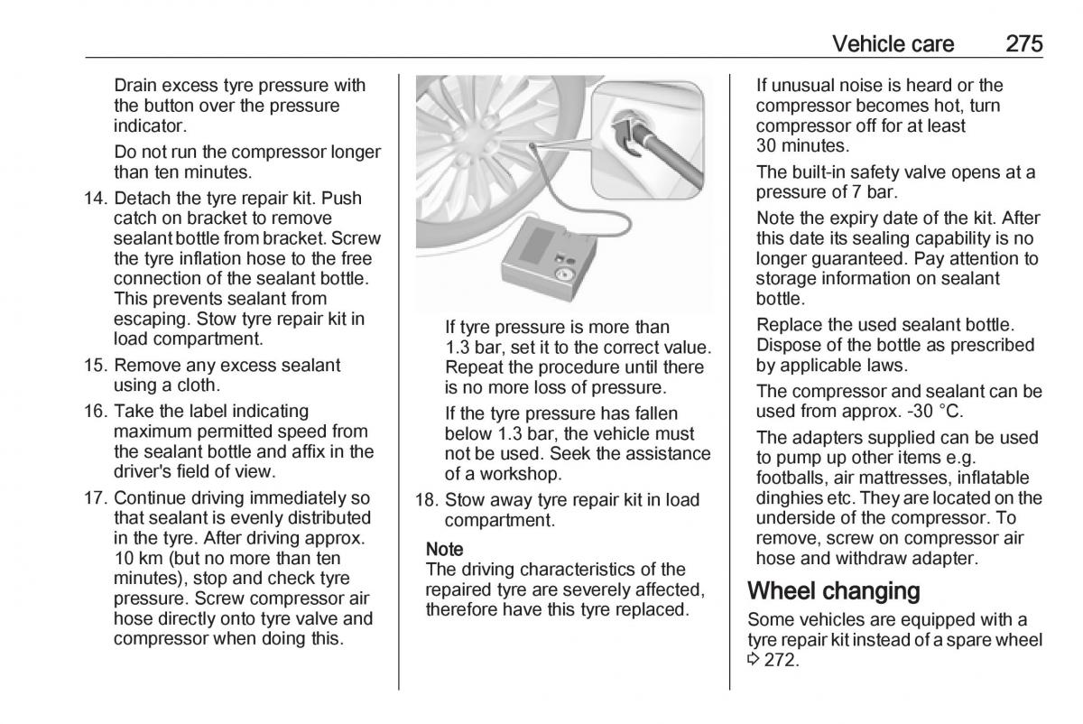 Opel Astra K V 5 owners manual / page 277