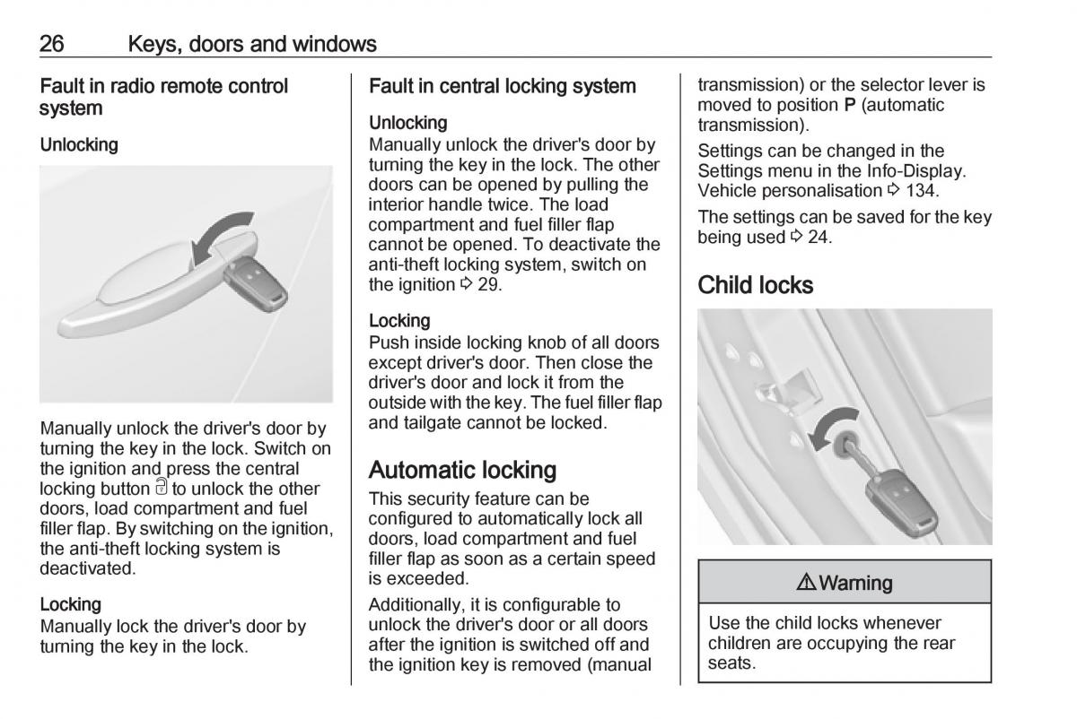 Opel Astra K V 5 owners manual / page 28