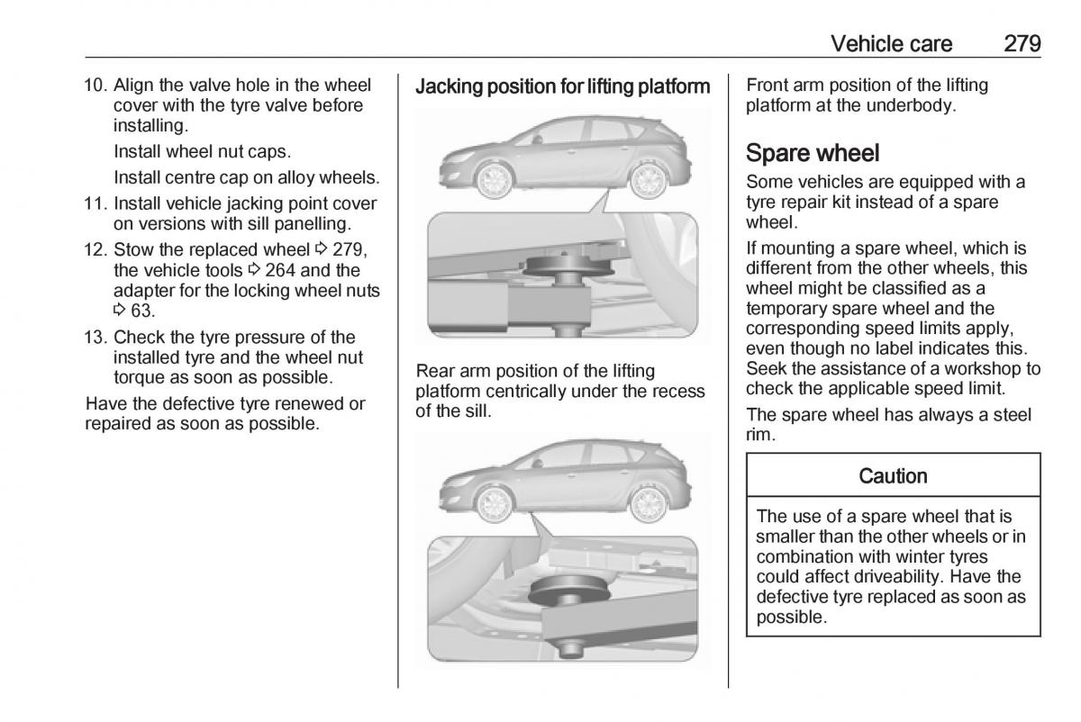 Opel Astra K V 5 owners manual / page 281