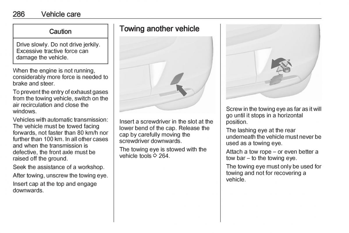 Opel Astra K V 5 owners manual / page 288