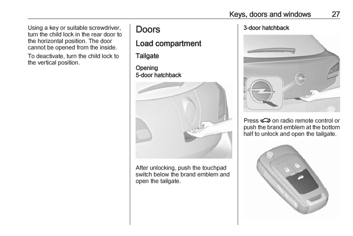 Opel Astra K V 5 owners manual / page 29