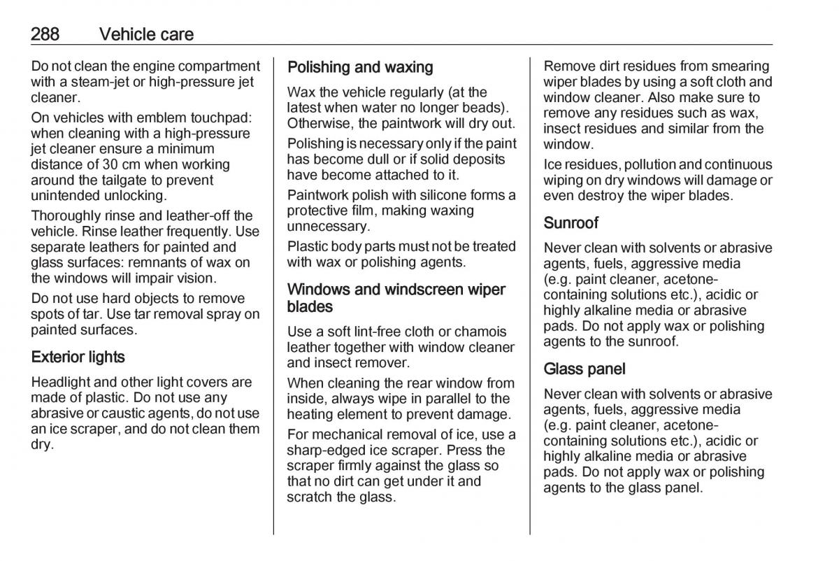 Opel Astra K V 5 owners manual / page 290