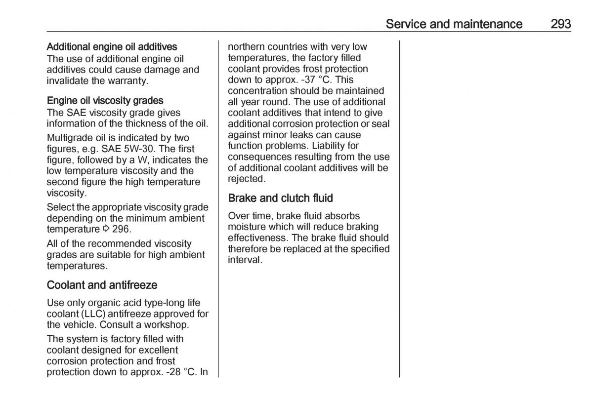 Opel Astra K V 5 owners manual / page 295