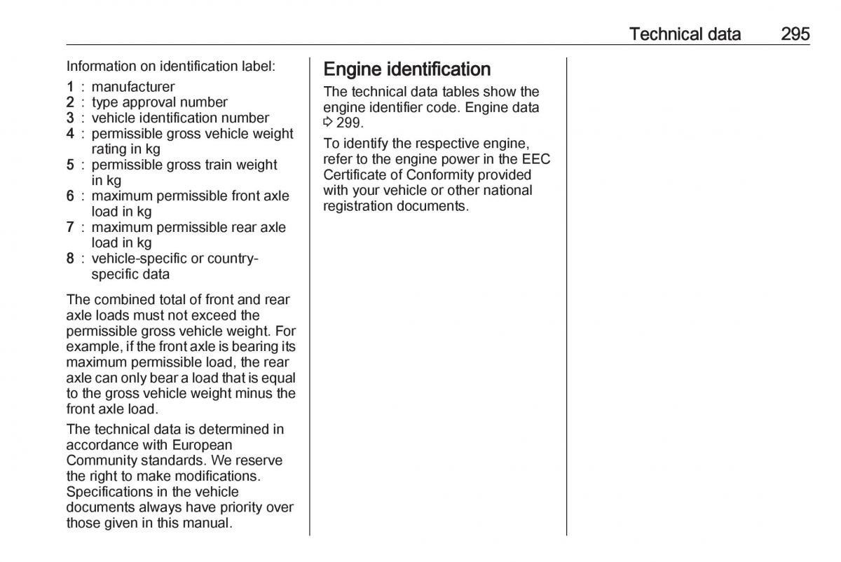 Opel Astra K V 5 owners manual / page 297