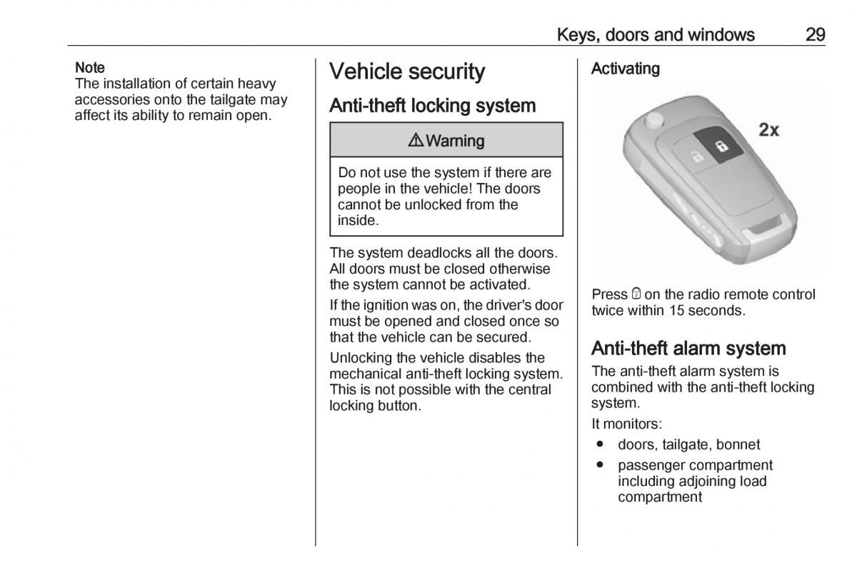 Opel Astra K V 5 owners manual / page 31