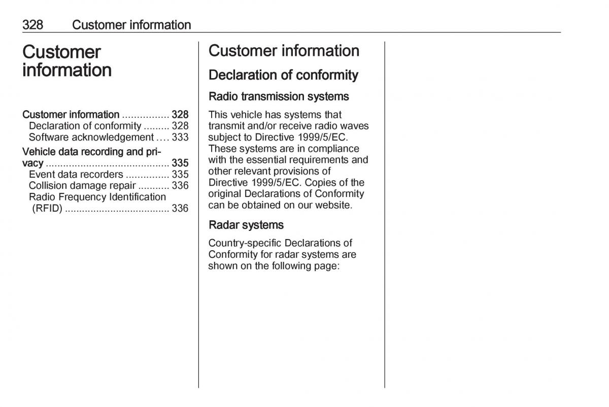 Opel Astra K V 5 owners manual / page 330