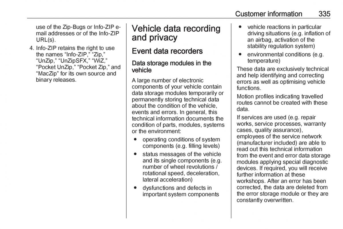 Opel Astra K V 5 owners manual / page 337