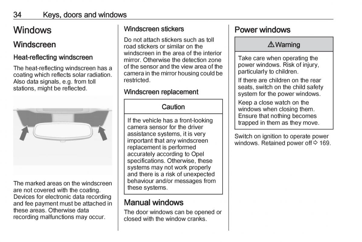 Opel Astra K V 5 owners manual / page 36