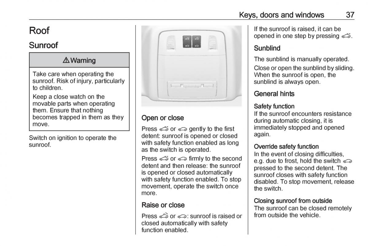 Opel Astra K V 5 owners manual / page 39