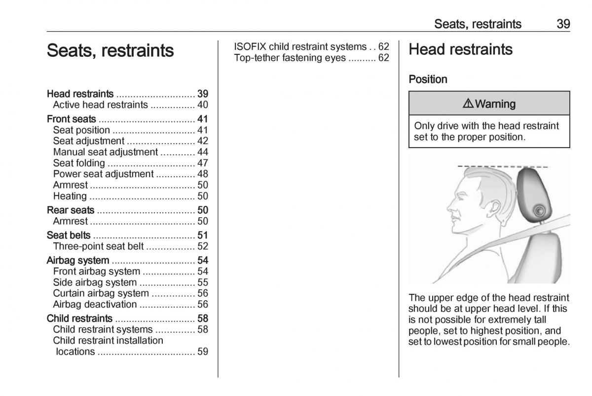 Opel Astra K V 5 owners manual / page 41