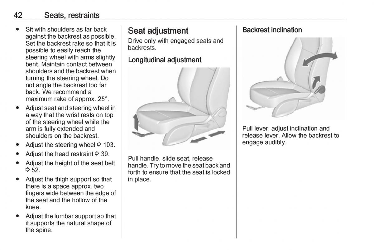 Opel Astra K V 5 owners manual / page 44