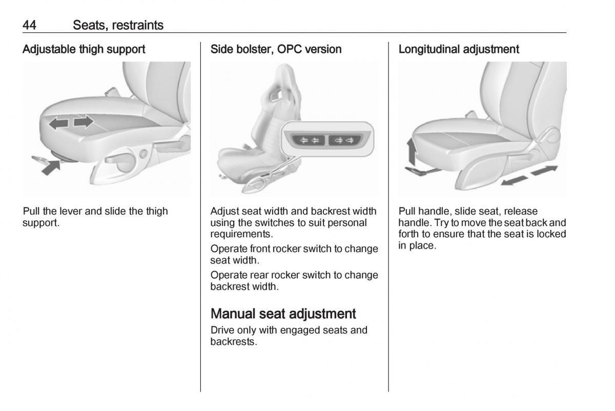 Opel Astra K V 5 owners manual / page 46