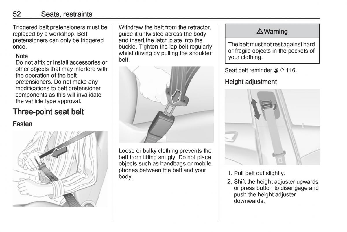 Opel Astra K V 5 owners manual / page 54