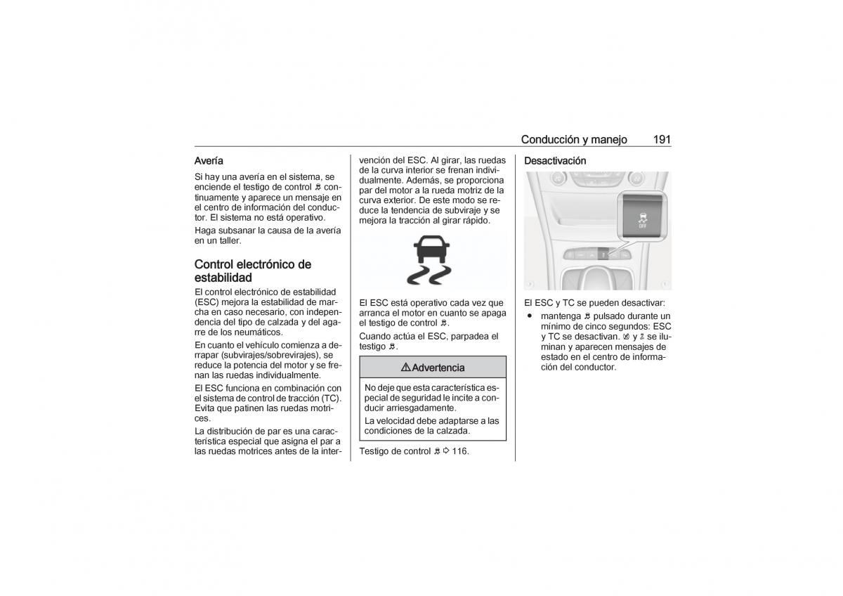 Opel Astra K V 5 manual del propietario / page 193