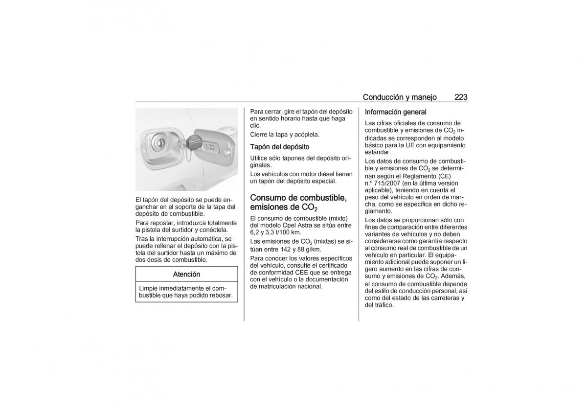 Opel Astra K V 5 manual del propietario / page 225