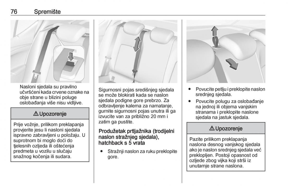 Opel Astra K V 5 vlasnicko uputstvo / page 78