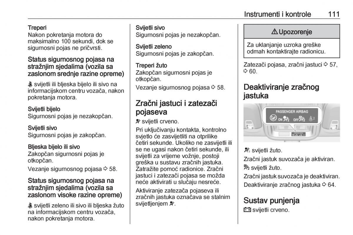 Opel Astra K V 5 vlasnicko uputstvo / page 113