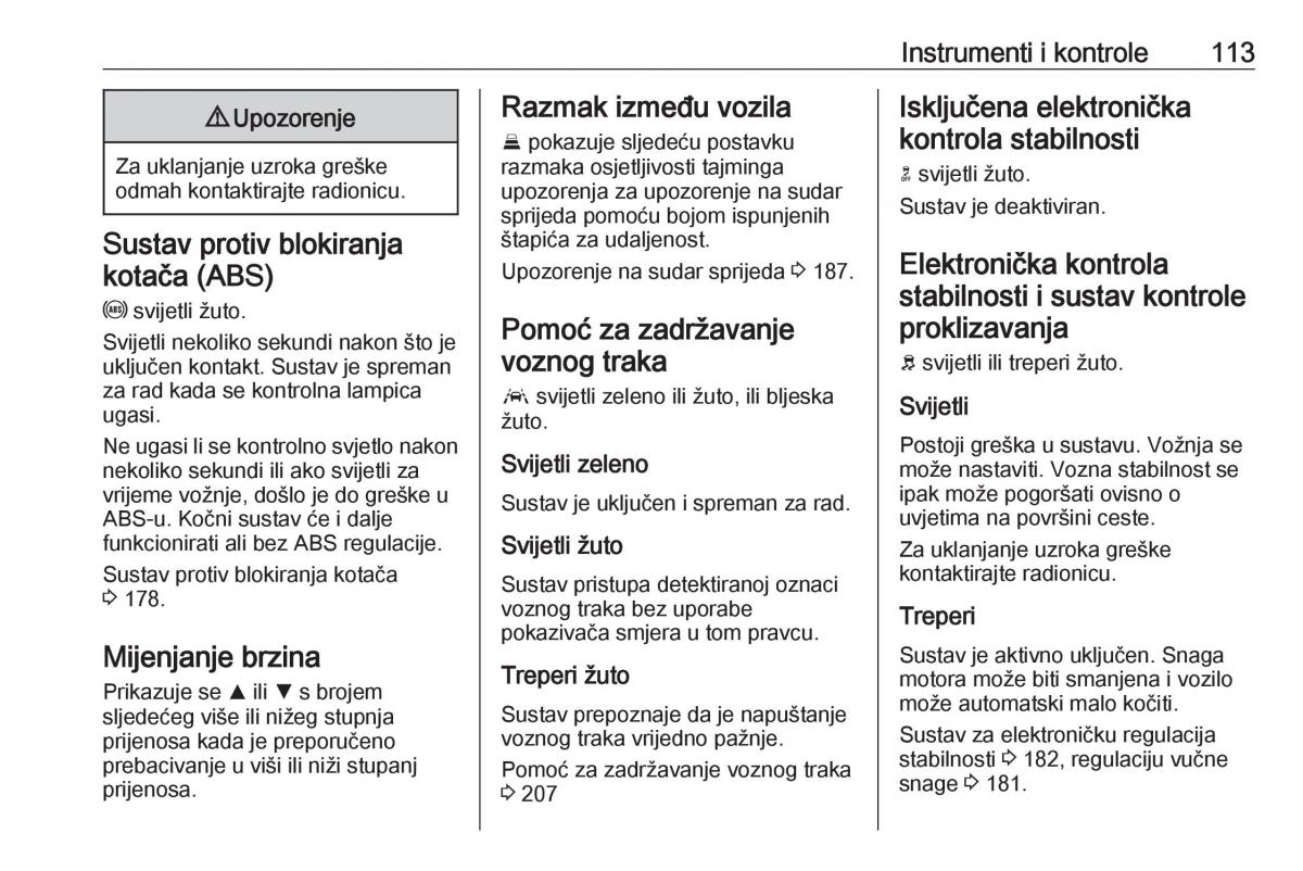 Opel Astra K V 5 vlasnicko uputstvo / page 115