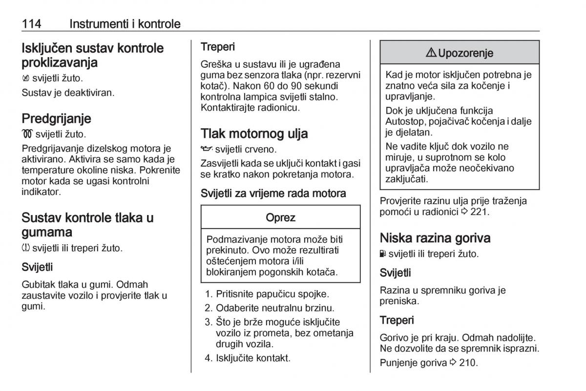 Opel Astra K V 5 vlasnicko uputstvo / page 116