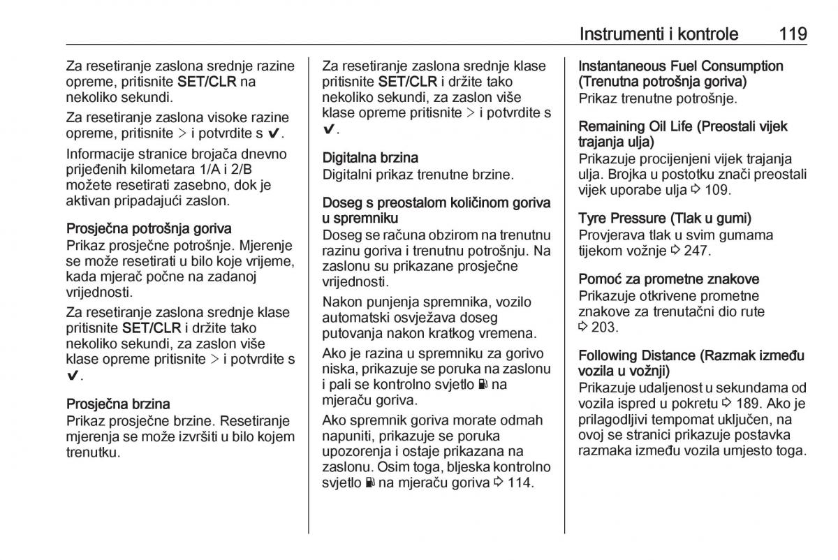 Opel Astra K V 5 vlasnicko uputstvo / page 121