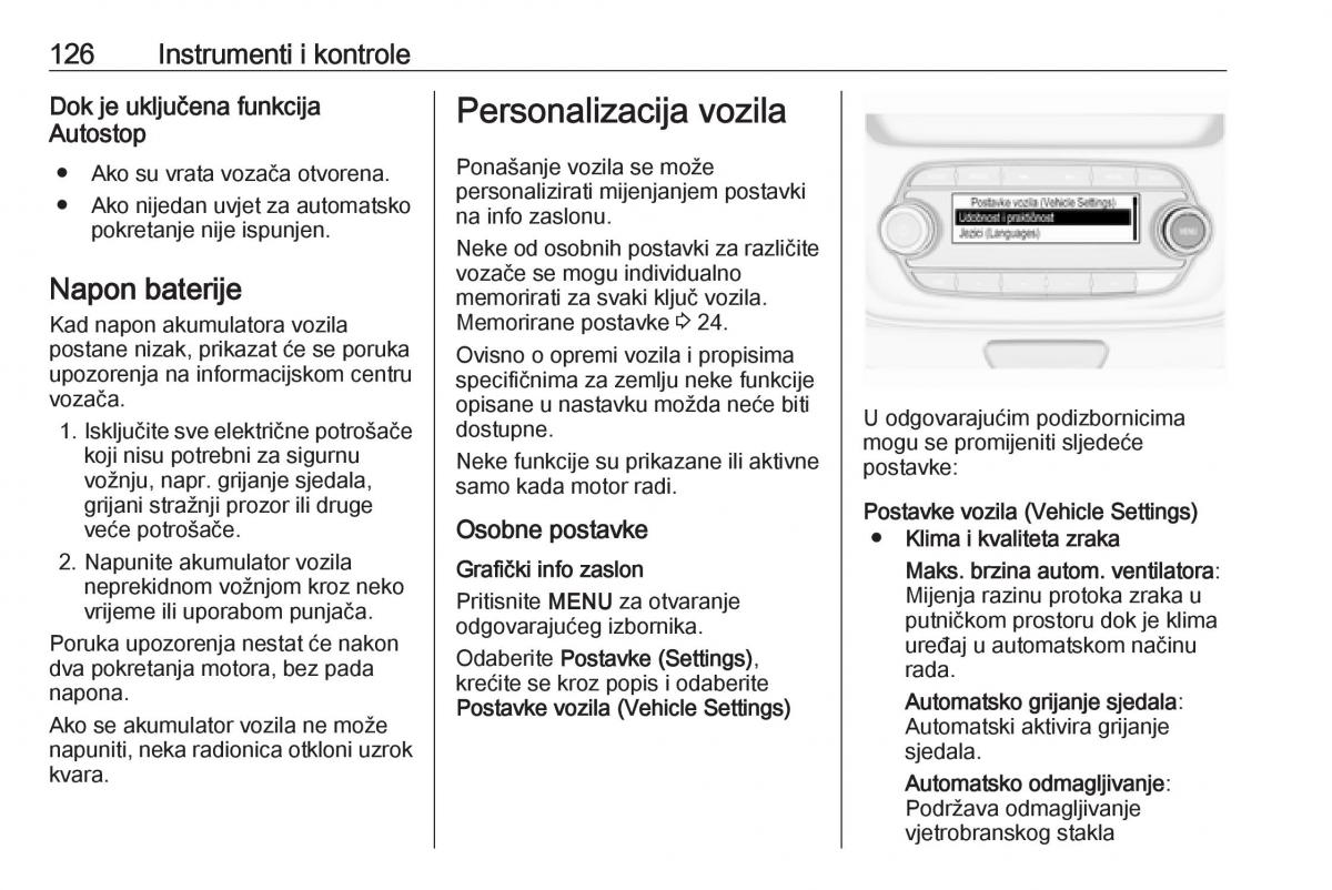 Opel Astra K V 5 vlasnicko uputstvo / page 128