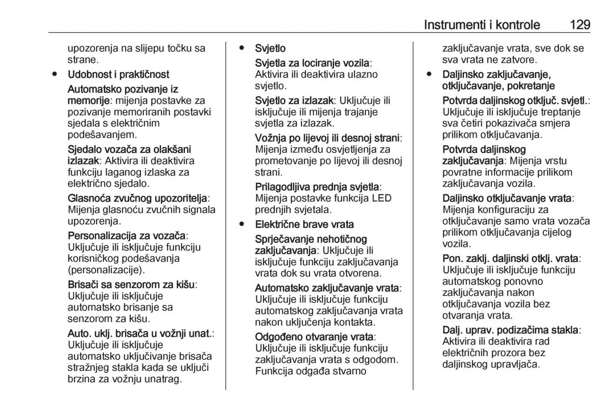 Opel Astra K V 5 vlasnicko uputstvo / page 131